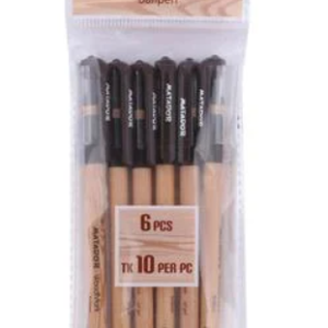 6 Pcs-Matador Woodmark Ball Pen Black Ink